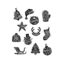 Art Gone Wild Mini Carved Christmas - Cling Stamp Set - Lilly Grace Crafts
