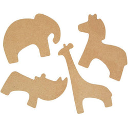 Yart Factory Ornaments - Zoo - Pack 4 MDF - Lilly Grace Crafts