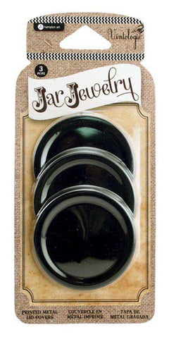 Hampton Art Jar Jewelry - Chalkboard Metal Lid Cover 3 Pk - Lilly Grace Crafts