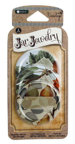 Hampton Art Jar Jewelry - Fruit Metal Lid Cover 3 Pk - Lilly Grace Crafts