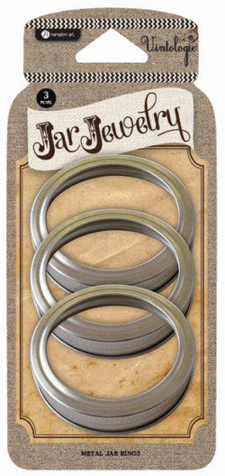 Hampton Art Jar Jewelry - Silver/Gold Metal Jar Rings 3 Pk - Lilly Grace Crafts