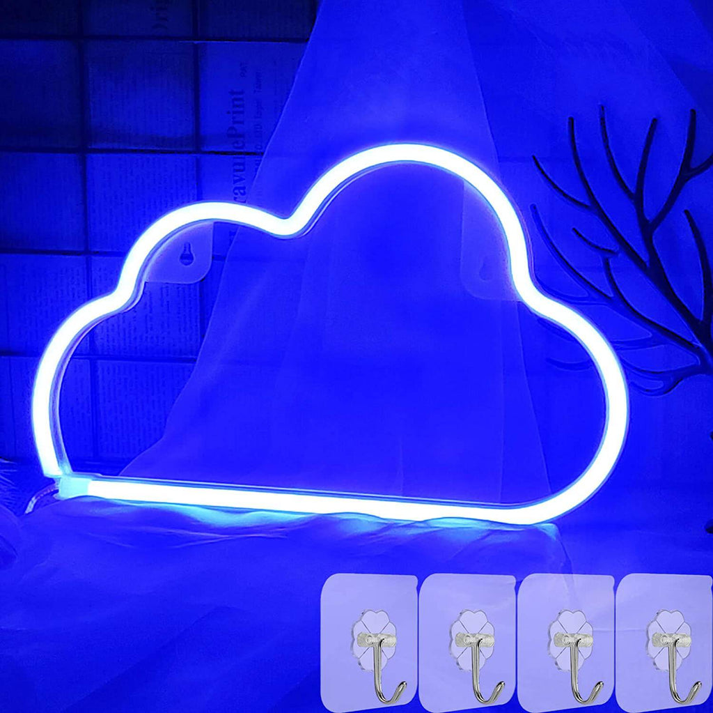 Neon blue shop cloud light