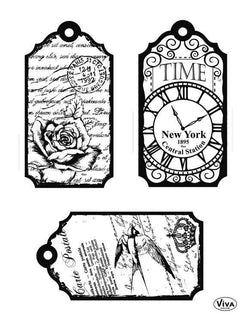 Viva Decor Silicone Stamp Tags-Time - Lilly Grace Crafts