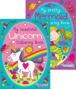 Unicorn & Mermaid Colouring Books - Lilly Grace Crafts