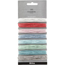 Creativ Cotton Cord 1mmx5m x8 assorted colours - CLCV519670 - Lilly Grace Crafts