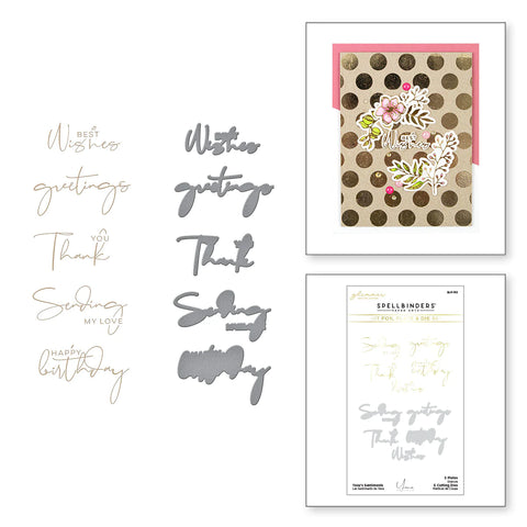 Spellbinders Yana's Sentiments Glimmer Hot Foil Plate & Die Set from Foiled Basics by Yana Smakula - Lilly Grace Crafts