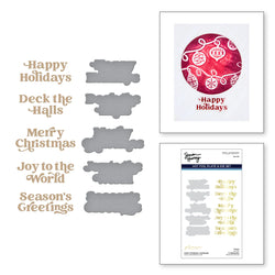 Spellbinders Joyful Christmas Sentiments Glimmer Hot Foil Plate & Die Set - Lilly Grace Crafts