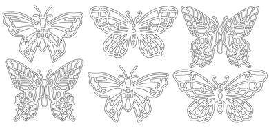 Jeje Large Butterflies Silver/Silver Peel Offs - Lilly Grace Crafts