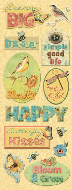 K and Company Susan Winget Nature Words Adhesive Chipboard - Lilly Grace Crafts