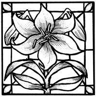 Personal Impressions Lily Stained Glass Wood Mounted Stamp - Lilly Grace Crafts