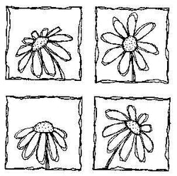 Lindsay Mason Designs Daisy Squares Wood Mounted Stamp - Lilly Grace Crafts