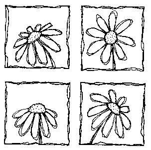 Lindsay Mason Designs Daisy Squares Wood Mounted Stamp - Lilly Grace Crafts