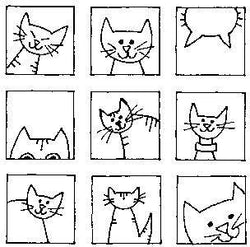 Lindsay Mason Designs Cat Blocks Wood Mounted Stamp - Lilly Grace Crafts