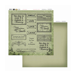 Couture Creations Green Words 12x12 inch Double-sided Packs of 10 Sheets - Lilly Grace Crafts