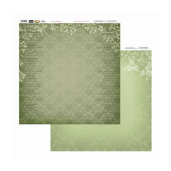 Couture Creations Green Damask 12x12 inch Double-sided Packs of 10 Sheets - Lilly Grace Crafts