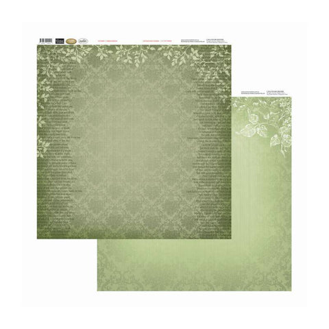 Couture Creations Green Damask 12x12 inch Double-sided Packs of 10 Sheets - Lilly Grace Crafts