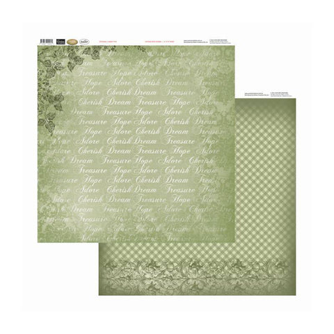 Couture Creations Green Typo 12x12 inch Double-sided Packs of 10 Sheets - Lilly Grace Crafts