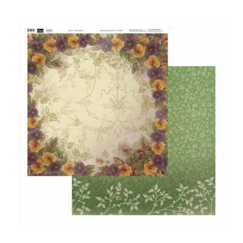 Couture Creations Pansy Bouquet 12x12 inch Double-sided Packs of 10 Sheets - Lilly Grace Crafts