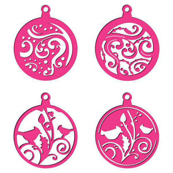 Craft Concepts Christmas Tags Swirls and Birds Bauble Dies - Lilly Grace Crafts