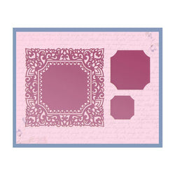 Ultimate Crafts Impression Die - Square Magnolia Frame - Lilly Grace Crafts