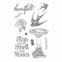 Ultimate Crafts Con - Rambling Rose - Heartfelt Thanks Stamp Set (10pc) - Lilly Grace Crafts