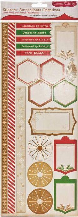Cosmo Cricket Jolly Days, Sticker Sheet - Lilly Grace Crafts