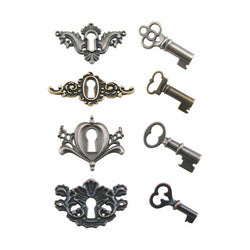 Tim Holtz idea-ology Locket Keys (8 pk.) - Lilly Grace Crafts