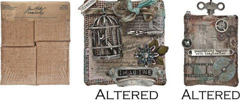 Tim Holtz idea-ology Burlap Panels, Bare Minis - Lilly Grace Crafts