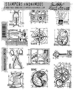 Art Gone Wild Mini Blueprints 3 Cling Stamp - Lilly Grace Crafts