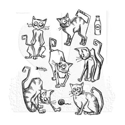 Art Gone Wild Crazy Cats Cling Stamps - Lilly Grace Crafts