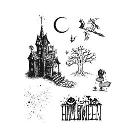 Art Gone Wild Haunted House Cling Stamp - Lilly Grace Crafts