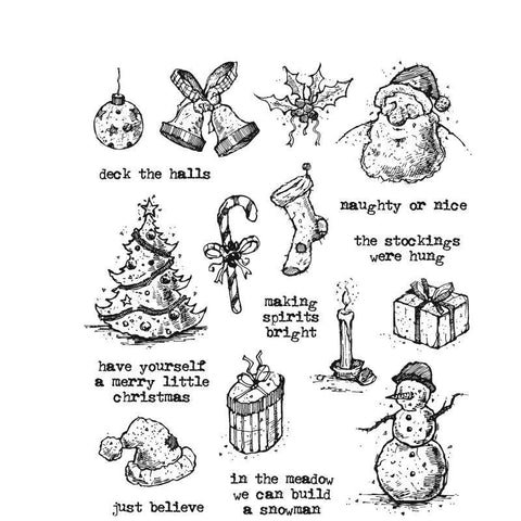 Art Gone Wild Tattered Christmas - Cling Stamp Set - Lilly Grace Crafts