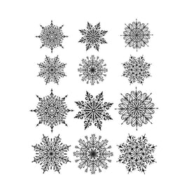 Art Gone Wild Mini Swirly Snowflakes - Cling Stamp Set - Lilly Grace Crafts