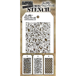 Art Gone Wild Tim Holtz Mini Stencil Set 24 - Lilly Grace Crafts