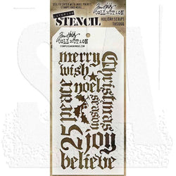 Art Gone Wild Tim Holtz Layering Stencil Holiday Script - Lilly Grace Crafts