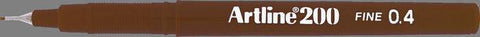 Artline Artline EK200 Dark Brown 0.4 pen - Sold in boxes of 12s - Lilly Grace Crafts