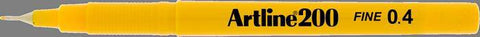 Artline Artline EK200 Yellow 0.4 pen - Sold in boxes of 12 - Lilly Grace Crafts