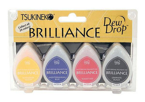 Tsukineko Brilliance  4 Piece Set Basics - Lilly Grace Crafts