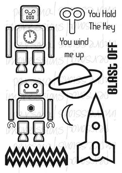 A5 Rubber Stamp - Blast Off - Lilly Grace Crafts