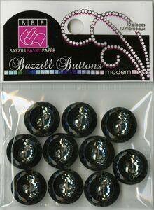 Bazzill Thunder (Black) Modern Buttons - Lilly Grace Crafts