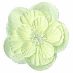 Bazzill 3 inch Organza Flower French Vanilla - Lilly Grace Crafts