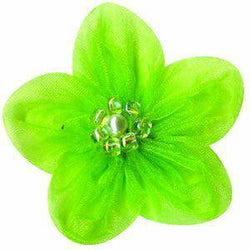 Bazzill 2 inch Netting Flower Lemon Lime - Lilly Grace Crafts