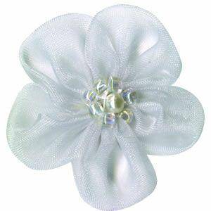 Bazzill 2 inch Netting Flower Bazzill White - Lilly Grace Crafts