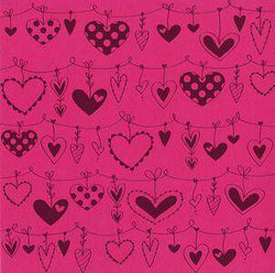 Bazzill 12x12 String of Hearts Pink Fairy (15) - Lilly Grace Crafts