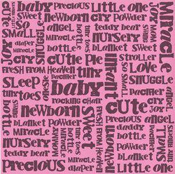 Bazzill 12x12 Baby Words Girl Fussy (15) - Lilly Grace Crafts