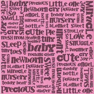 Bazzill 12x12 Baby Words Girl Fussy (15) - Lilly Grace Crafts