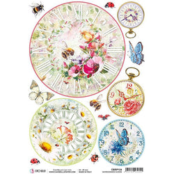 Ciao Bella Microcosmos Clocks - Rice Paper 5 Sheets - Lilly Grace Crafts