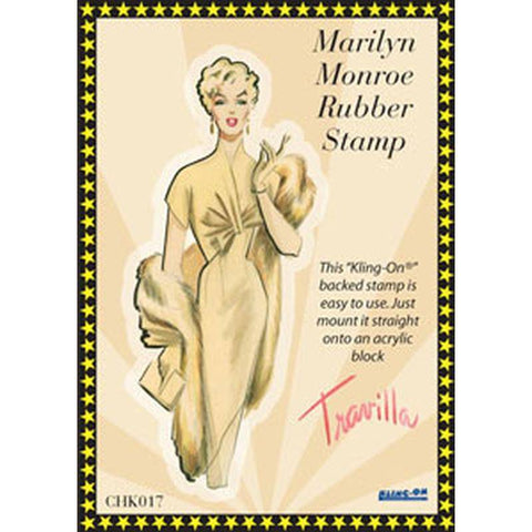 Finhaven TR Marilyn Gold Day Dress Rubber Cling Stamp - Lilly Grace Crafts