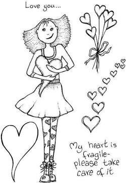 Lindsay Mason Designs A6 My Fragile Heart Clear Stamp - Lilly Grace Crafts