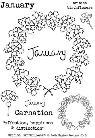 British Birthflowers January Beth Hughes - Lilly Grace Crafts